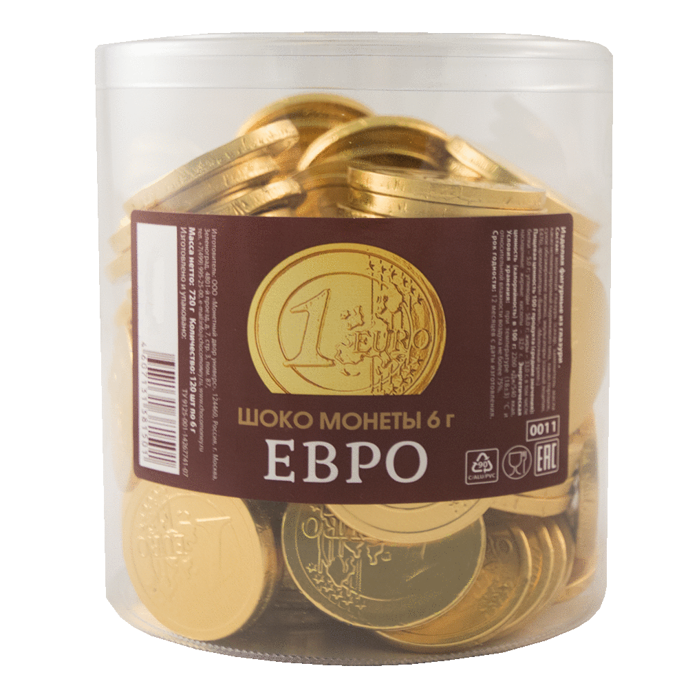 Шоколадные монеты «Евро»